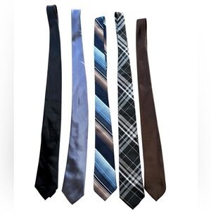 Geoffrey Beene & Other brands Men's Tie Collection Bundle - Black, Blue, Brown